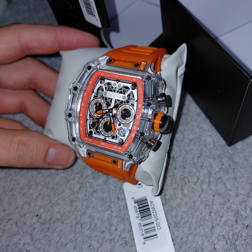Invicta Orange and Silver Transparent Watch